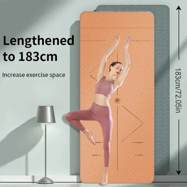 Yoga Mat Non Slip, Pilates Fitness Mats with Carrying Strap and Bag for Women - Image 2