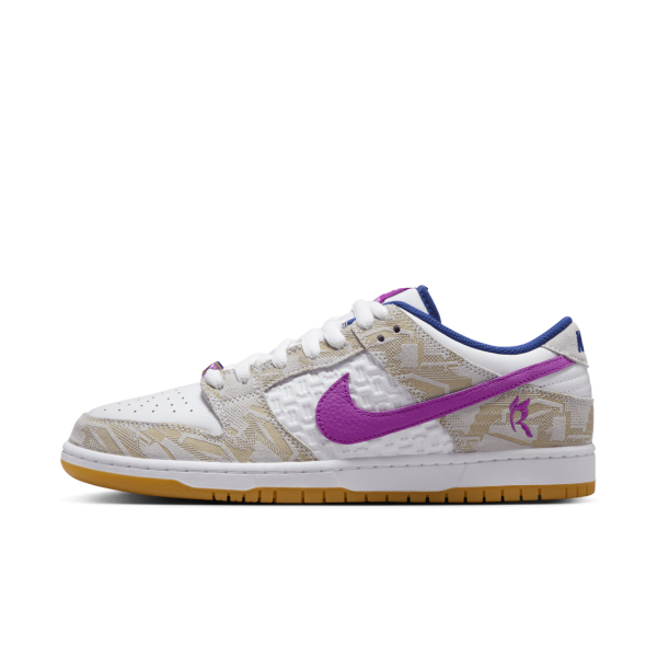Nike SB Dunk Low Pure Platinum and Vivid Purple