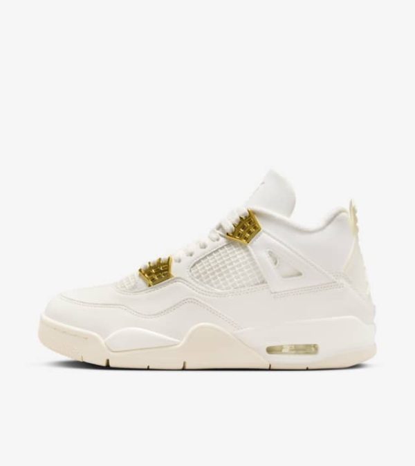 Women's Air Jordan 4 White & Gold